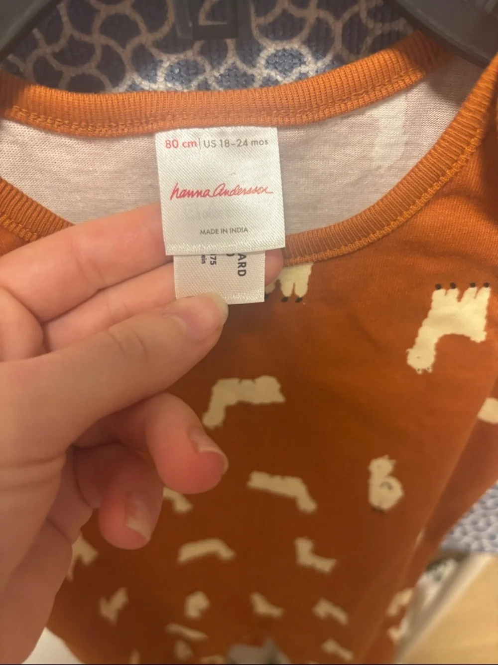 New! Hanna Anderson Orange Llama Print Baby One-Piece Romper size 18-24 mo